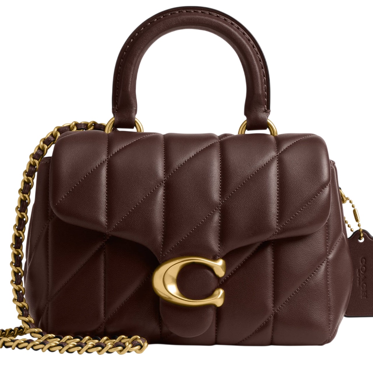 Túi Coach Tabby Top Handle Bag With Quilting Dark Brown CCC12 5