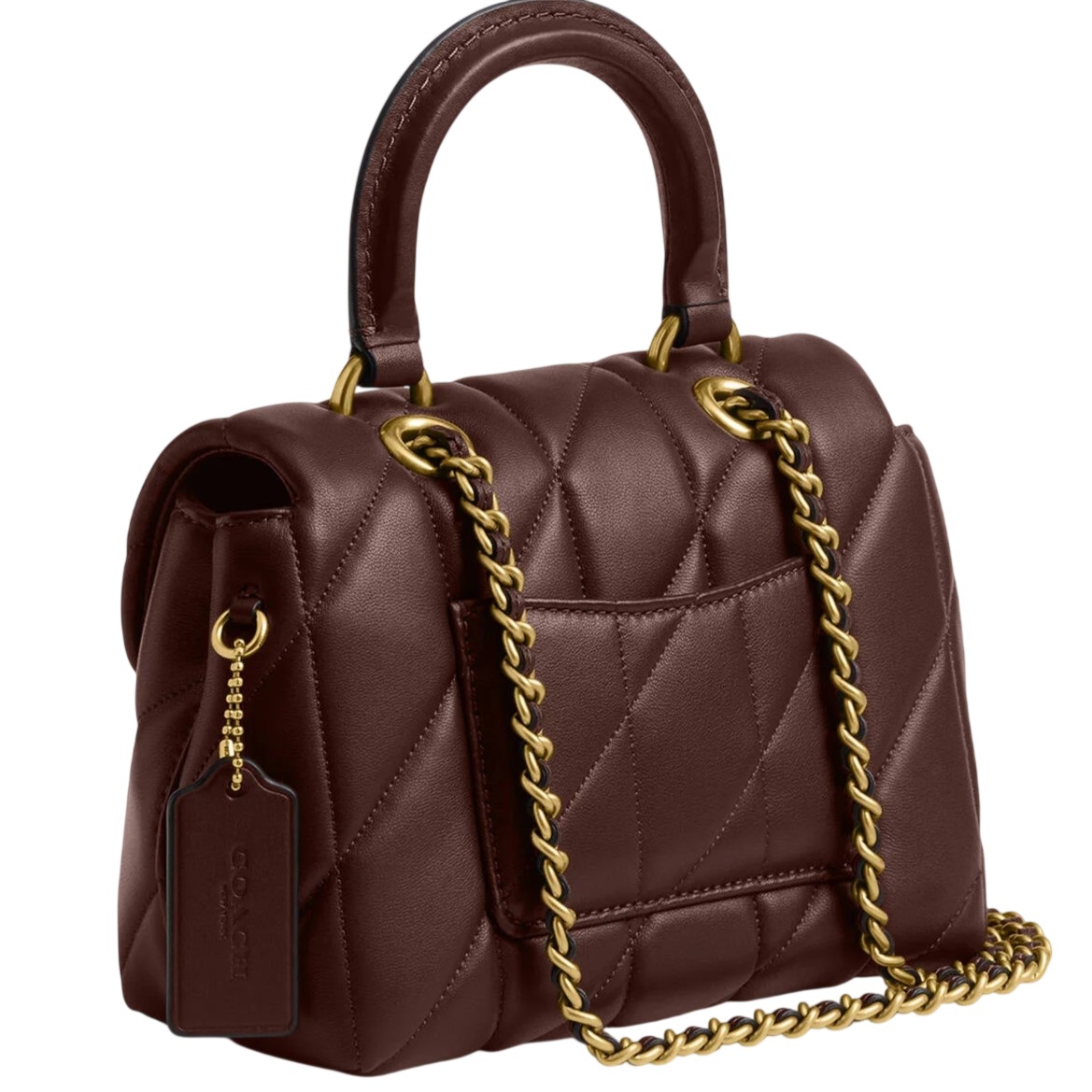 Túi Coach Tabby Top Handle Bag With Quilting Dark Brown CCC12 8