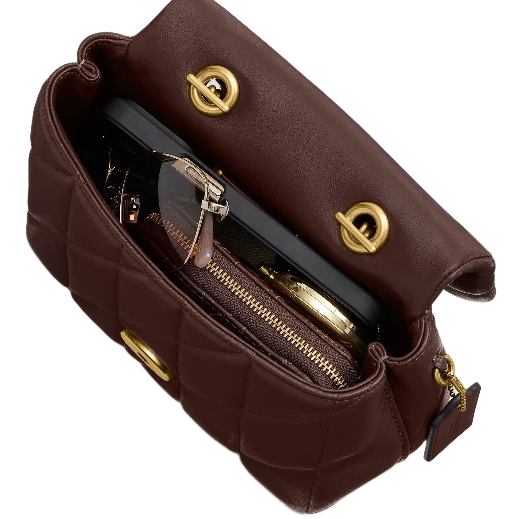 Túi Coach Tabby Top Handle Bag With Quilting Dark Brown CCC12 7