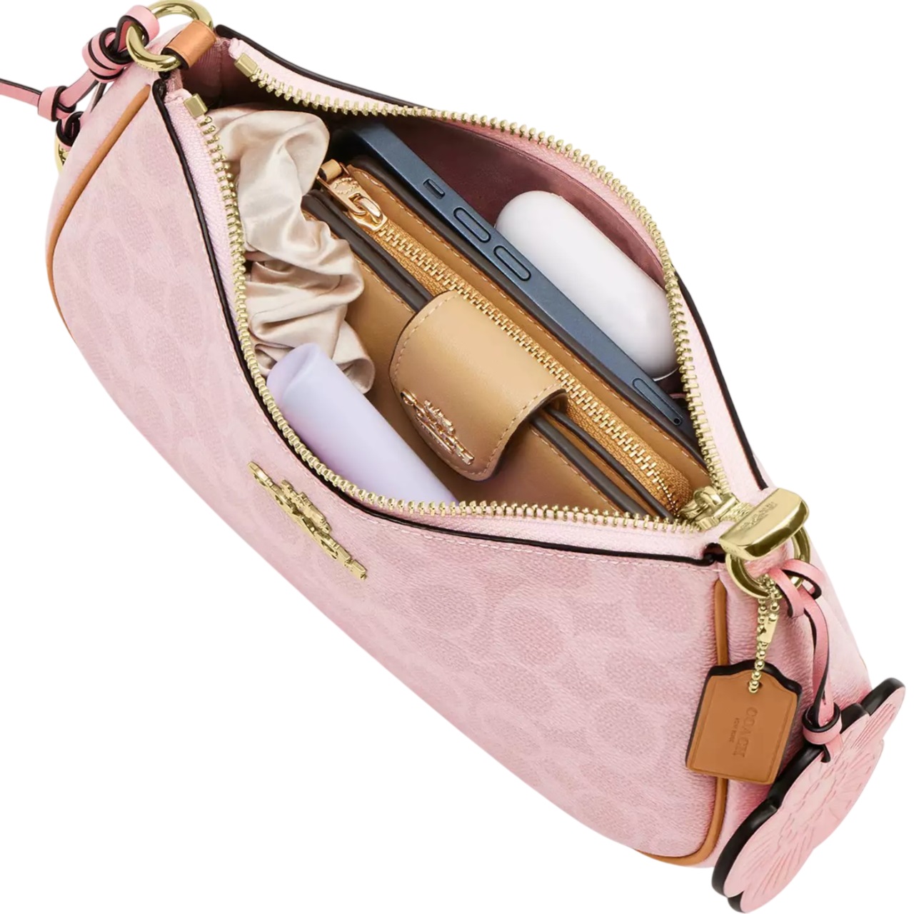 Túi Coach Teri Shoulder Bag In Signature Canvas With Charms Powder Pink CEA20 1