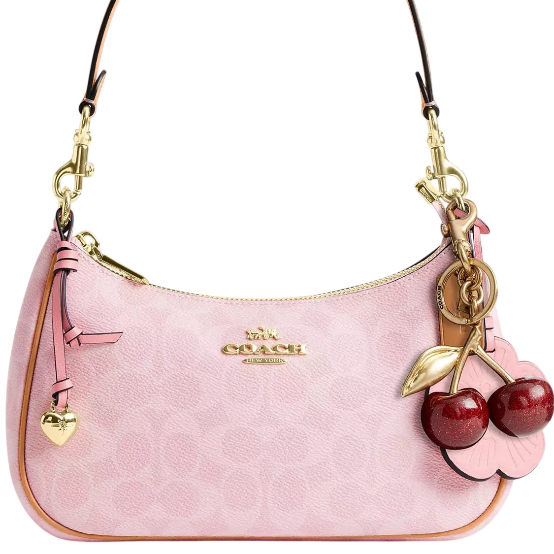 Túi Coach Teri Shoulder Bag In Signature Canvas With Charms Powder Pink CEA20 7