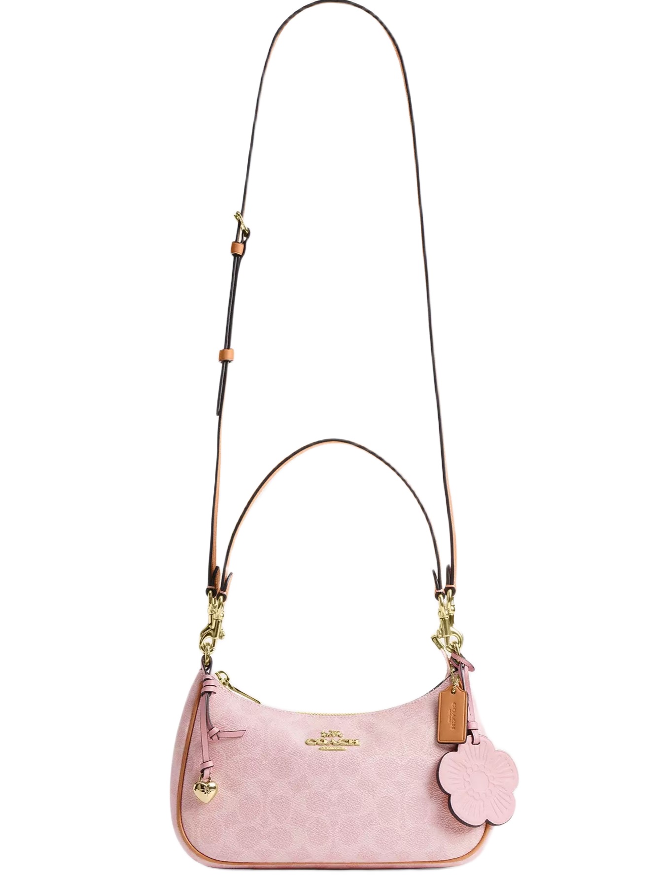 Túi Coach Teri Shoulder Bag In Signature Canvas With Charms Powder Pink CEA20 6
