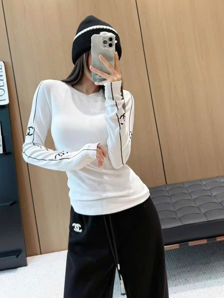 Áo thun Chanel ôm tay dài cổ tròn 5