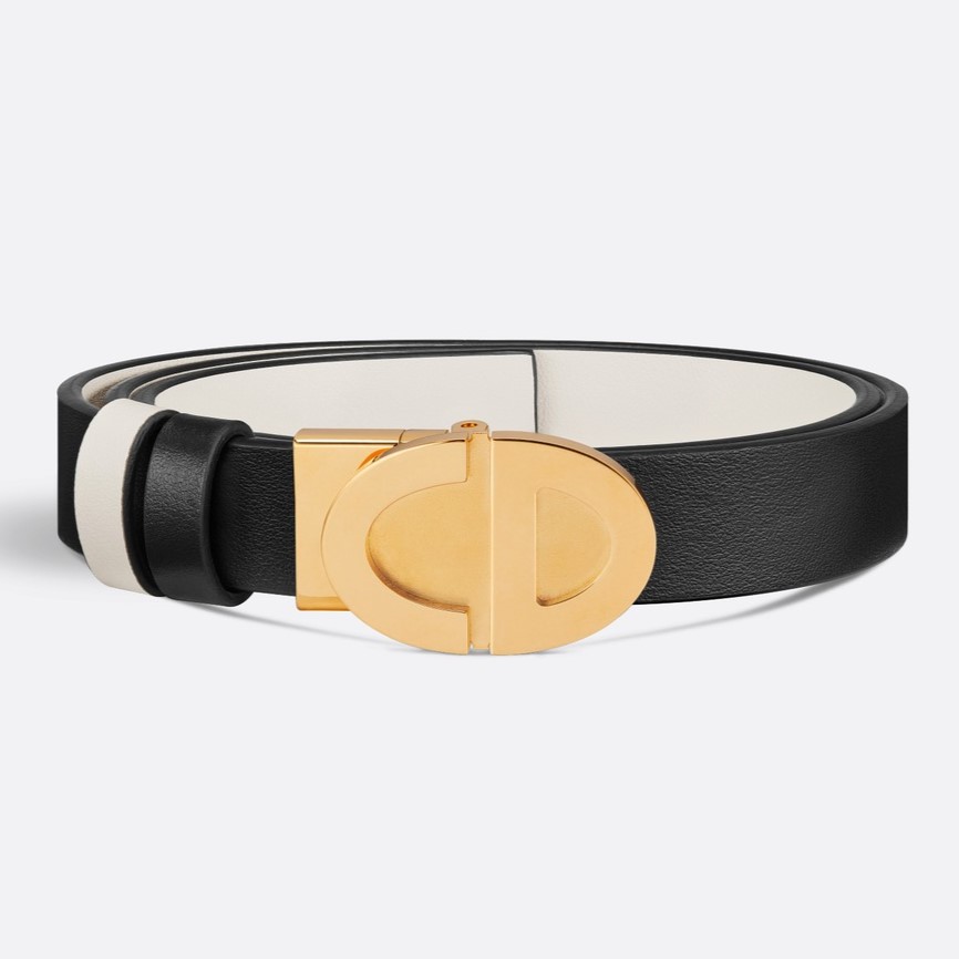 DÂY NỊT 2 MẶT FOREVER DIOR REVERSIBLE BELT BLACK AND LATTE SMOOTH CALFSKIN 22 MM 2