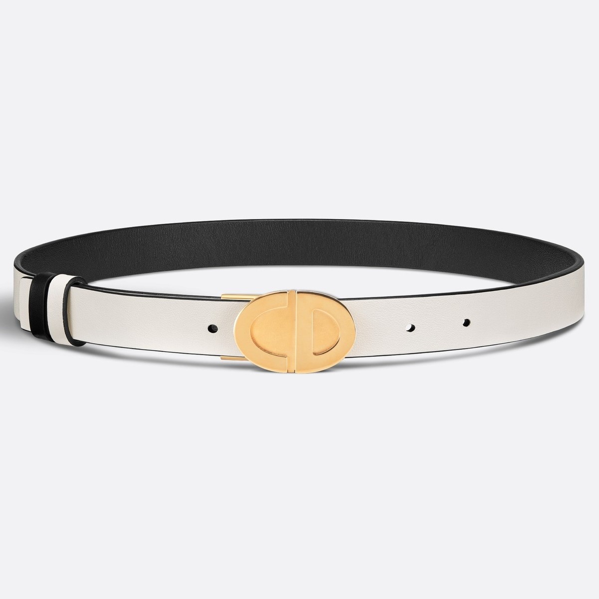 DÂY NỊT 2 MẶT FOREVER DIOR REVERSIBLE BELT BLACK AND LATTE SMOOTH CALFSKIN 22 MM 4