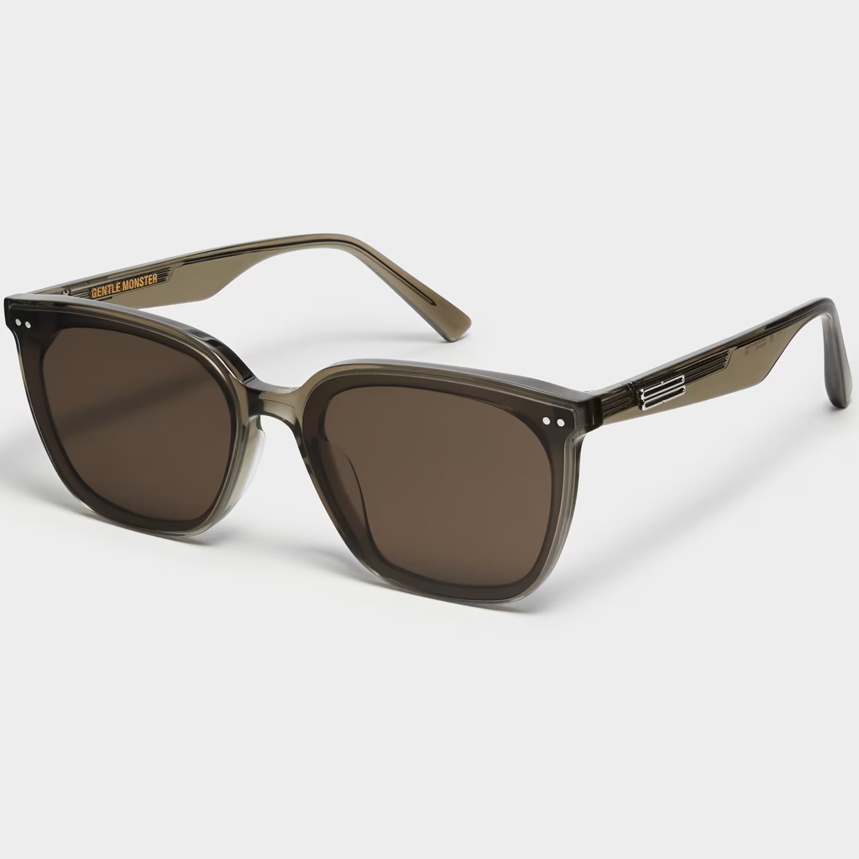 MẮT KÍNH GENTLE MONSTER HEIZER KC6 KHAKI LENSES SQUARE SHAPE TRANSLUCENT KHAKI ACETATE FRAME 4