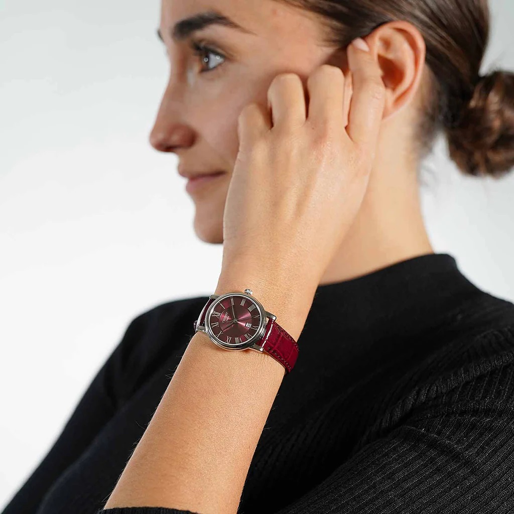 Đồng Hồ Nữ Tissot Carson Premium Lady Maroon Dial Maroon Leather Strap Watch For Women T122.210.16.373.00 3