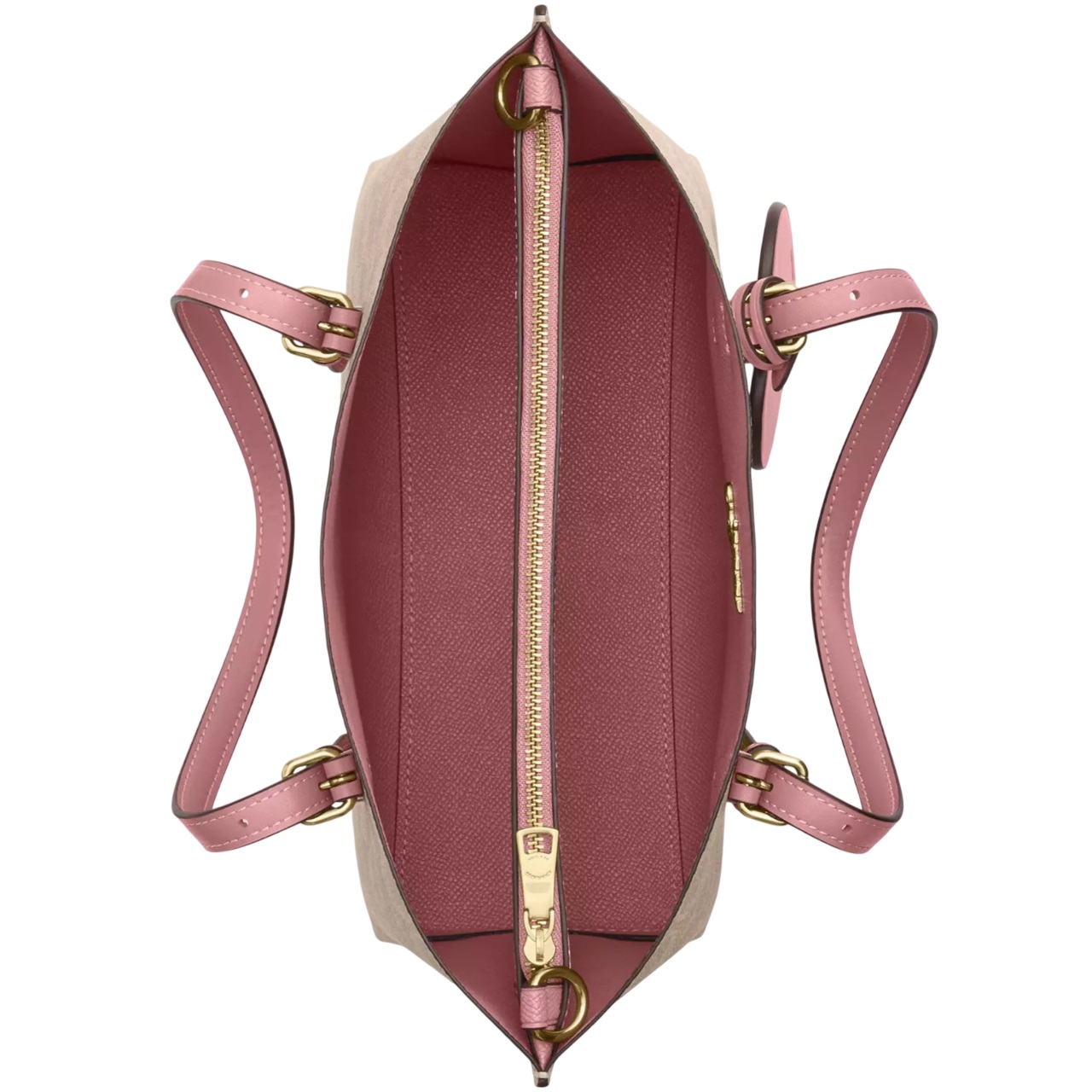 Túi Coach Mollie Tote Bag 25 In Signature Canvas With Heart Charm Sand Peony CDF03 1