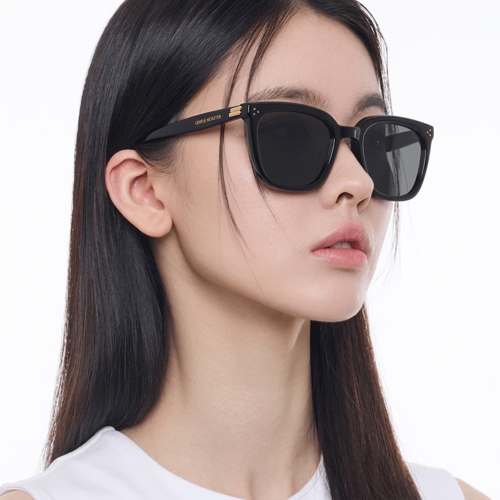 Kính mát Gentle Monster Bloomo 01 Classic Square Black Lenses Sunglasses in Black Acetate Frame 6