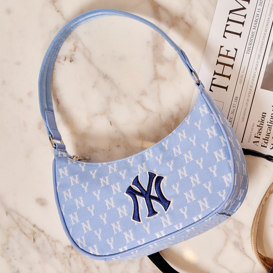 MLB MONOGRAM Jacquard Hobo Bag NEW YORK YANKEES, Women's Fashion