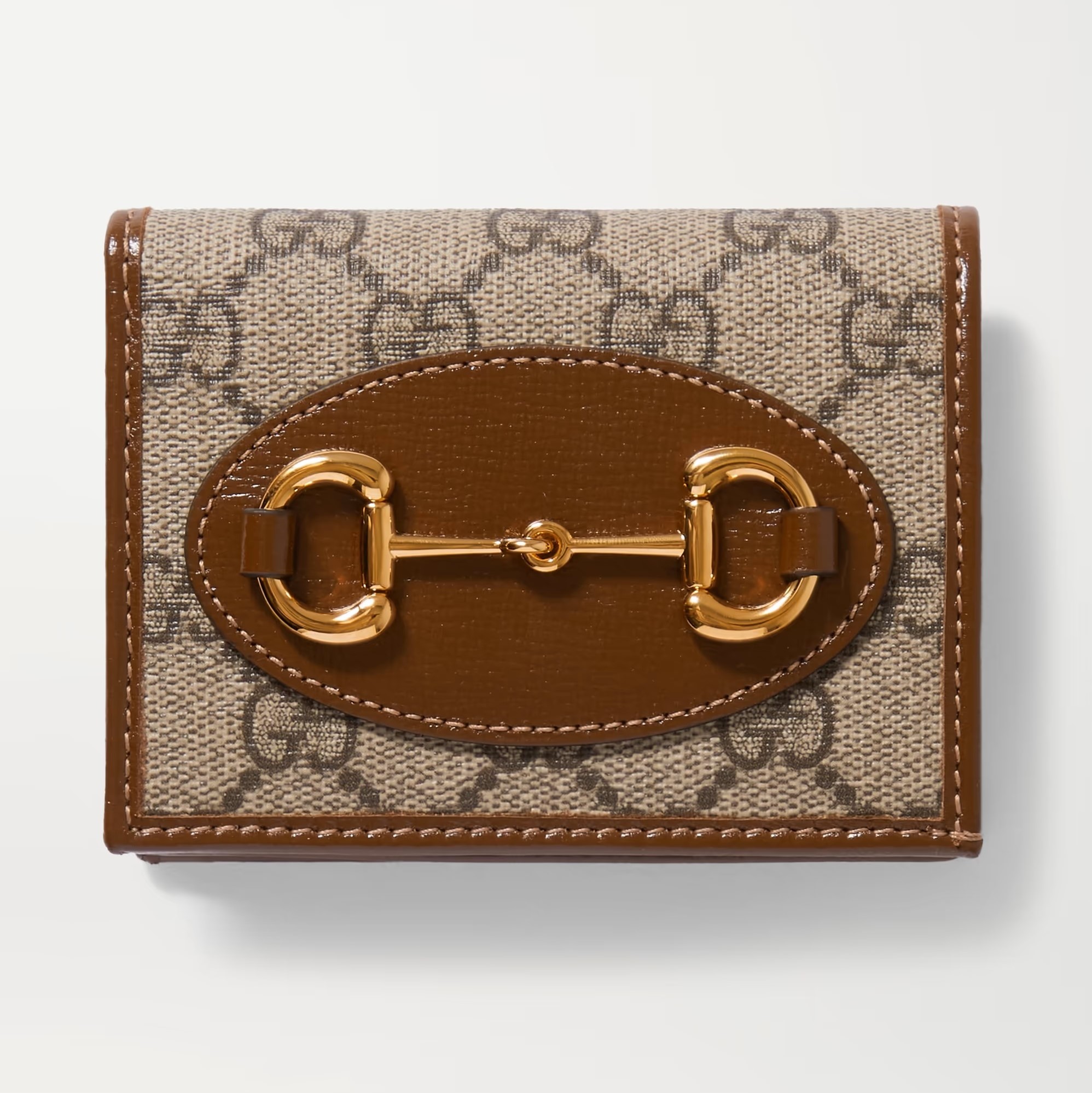 VÍ CẦM TAY NỮ GUCCI HORSEBIT 1955 BEIGE LEATHER TRIMMED PRINTED COATED CANVAS WALLET 2