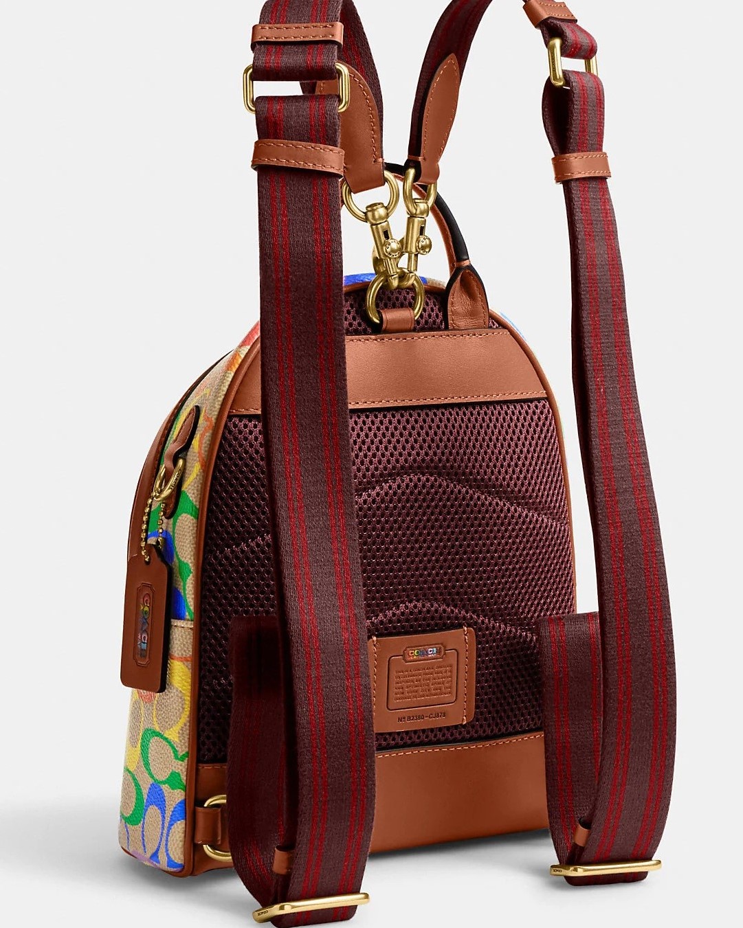 BALO NỮ COACH CẦU VỒNG CHARTER BACKPACK 18 IN RAINBOW SIGNATURE CANVAS CJ878 4