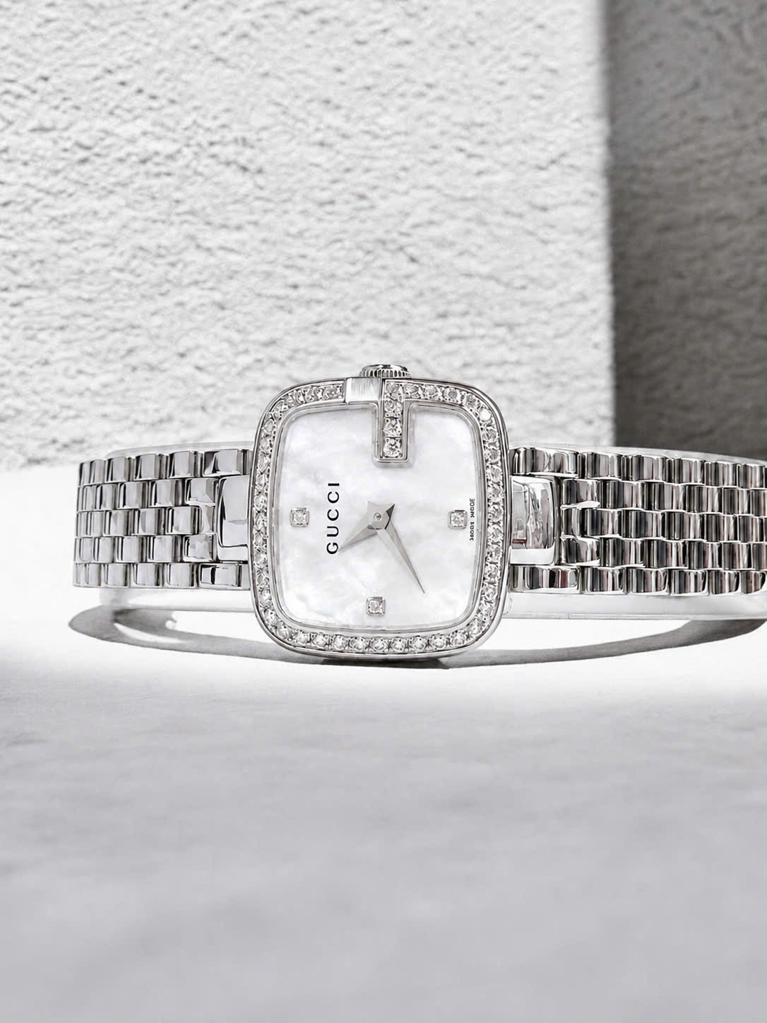 Đồng Hồ Nữ Gucci G-Gucci Diamond Bezel Womens Watch YA125519 5