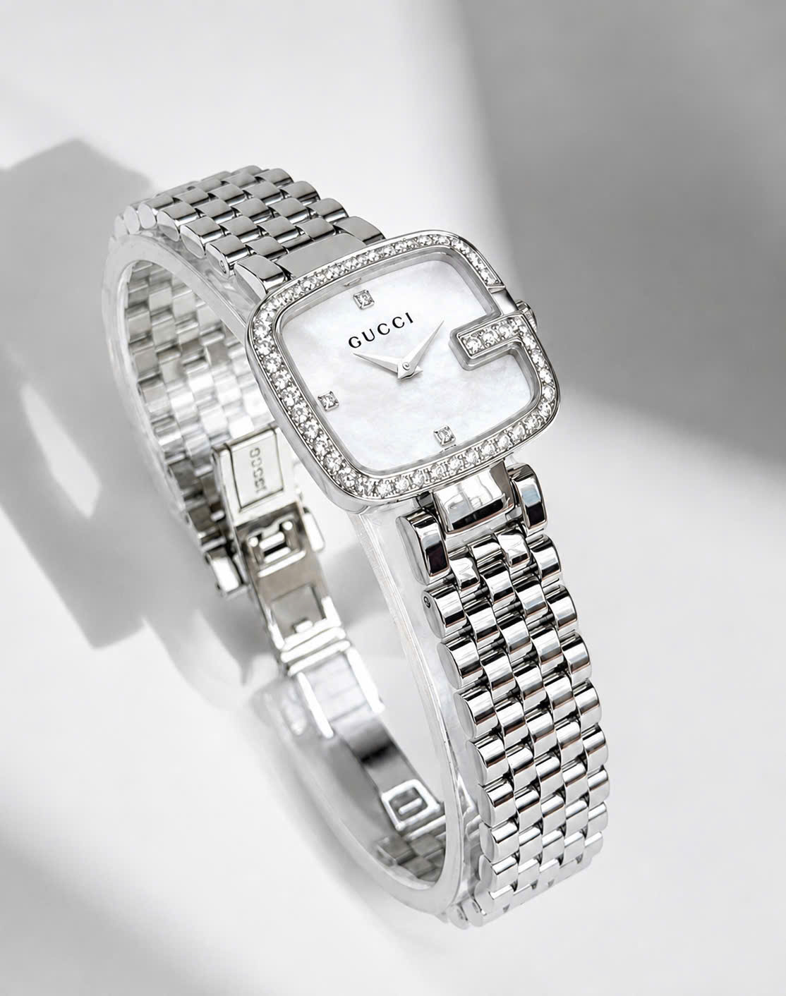 Đồng Hồ Nữ Gucci G-Gucci Diamond Bezel Womens Watch YA125519 8