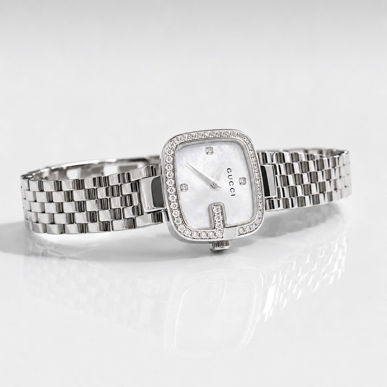 Đồng Hồ Nữ Gucci G-Gucci Diamond Bezel Womens Watch YA125519 9