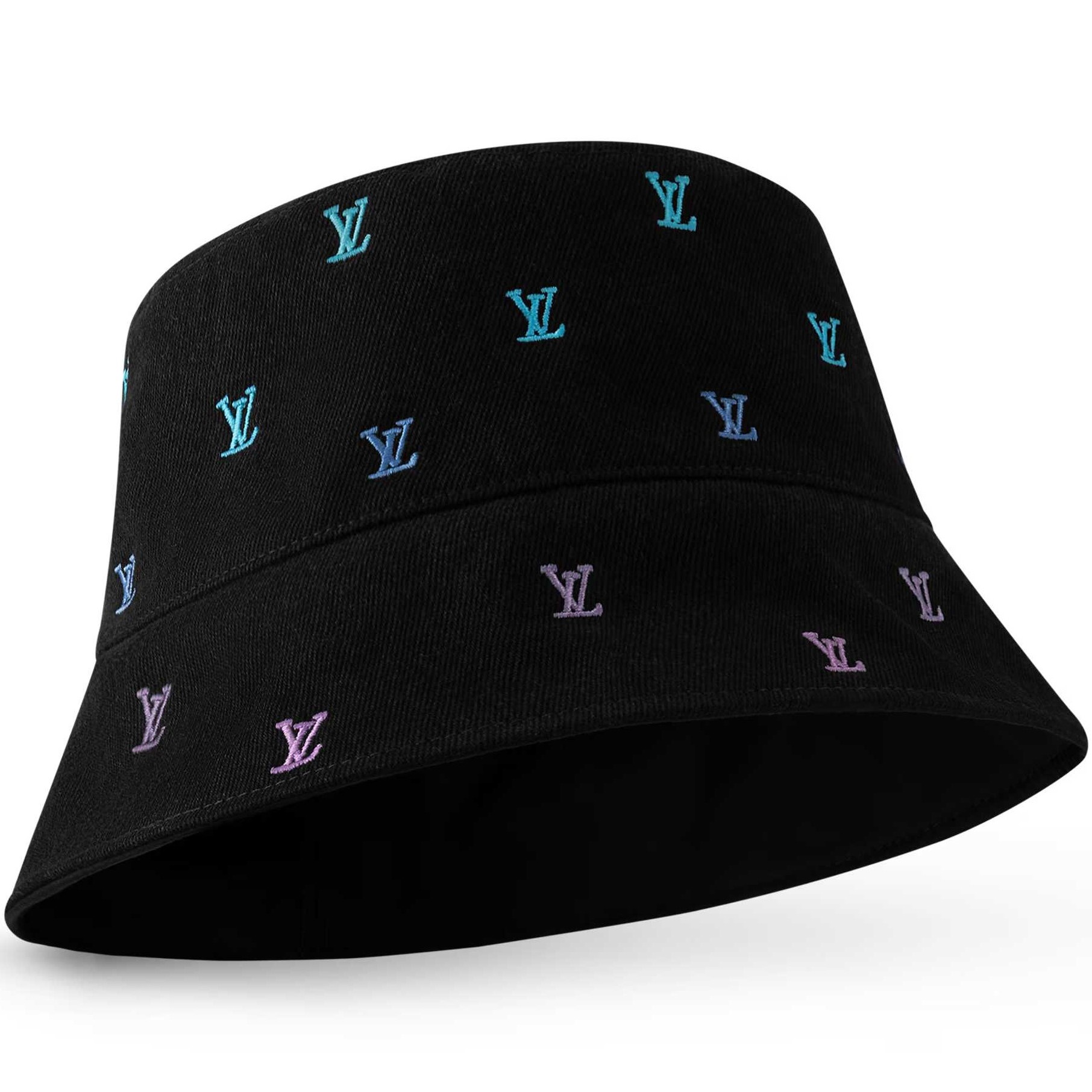 Nón LV Blason Shading Denim Reversible Bucket Hat 2