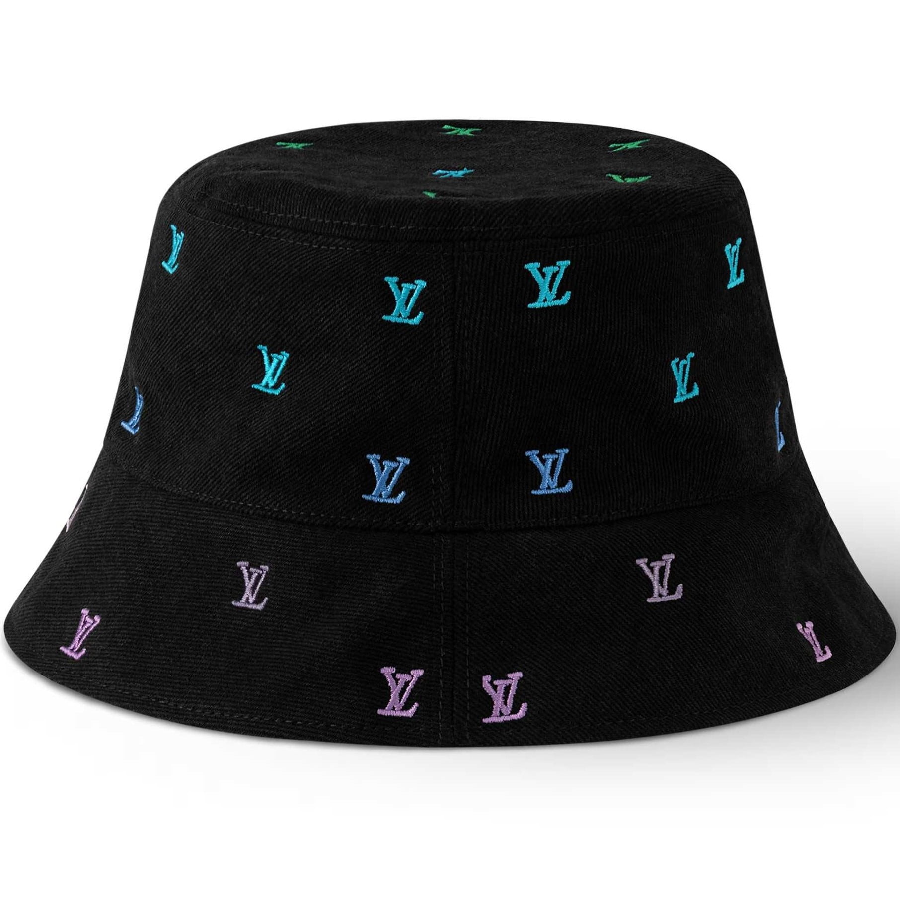 Nón LV Blason Shading Denim Reversible Bucket Hat 6