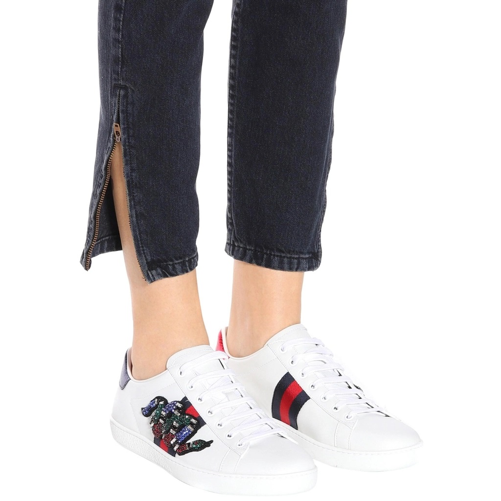 GIÀY THỂ THAO GUCCI RẮN WHITE ACE SNAKE MOTIF SNEAKERS 1