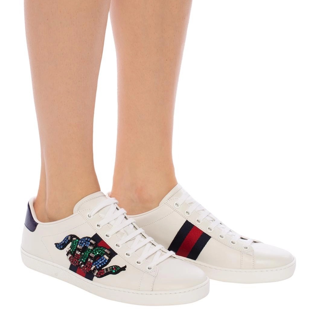 GIÀY THỂ THAO GUCCI RẮN WHITE ACE SNAKE MOTIF SNEAKERS 5