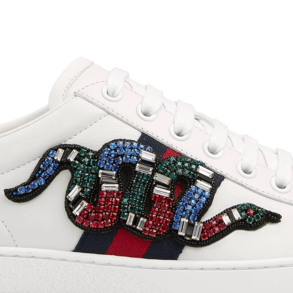 GIÀY THỂ THAO GUCCI RẮN WHITE ACE SNAKE MOTIF SNEAKERS 6