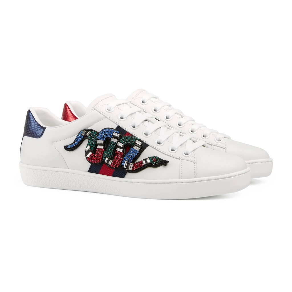 GIÀY THỂ THAO GUCCI RẮN WHITE ACE SNAKE MOTIF SNEAKERS 8