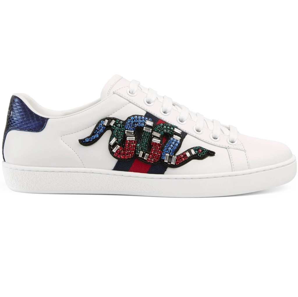 GIÀY THỂ THAO GUCCI RẮN WHITE ACE SNAKE MOTIF SNEAKERS 9