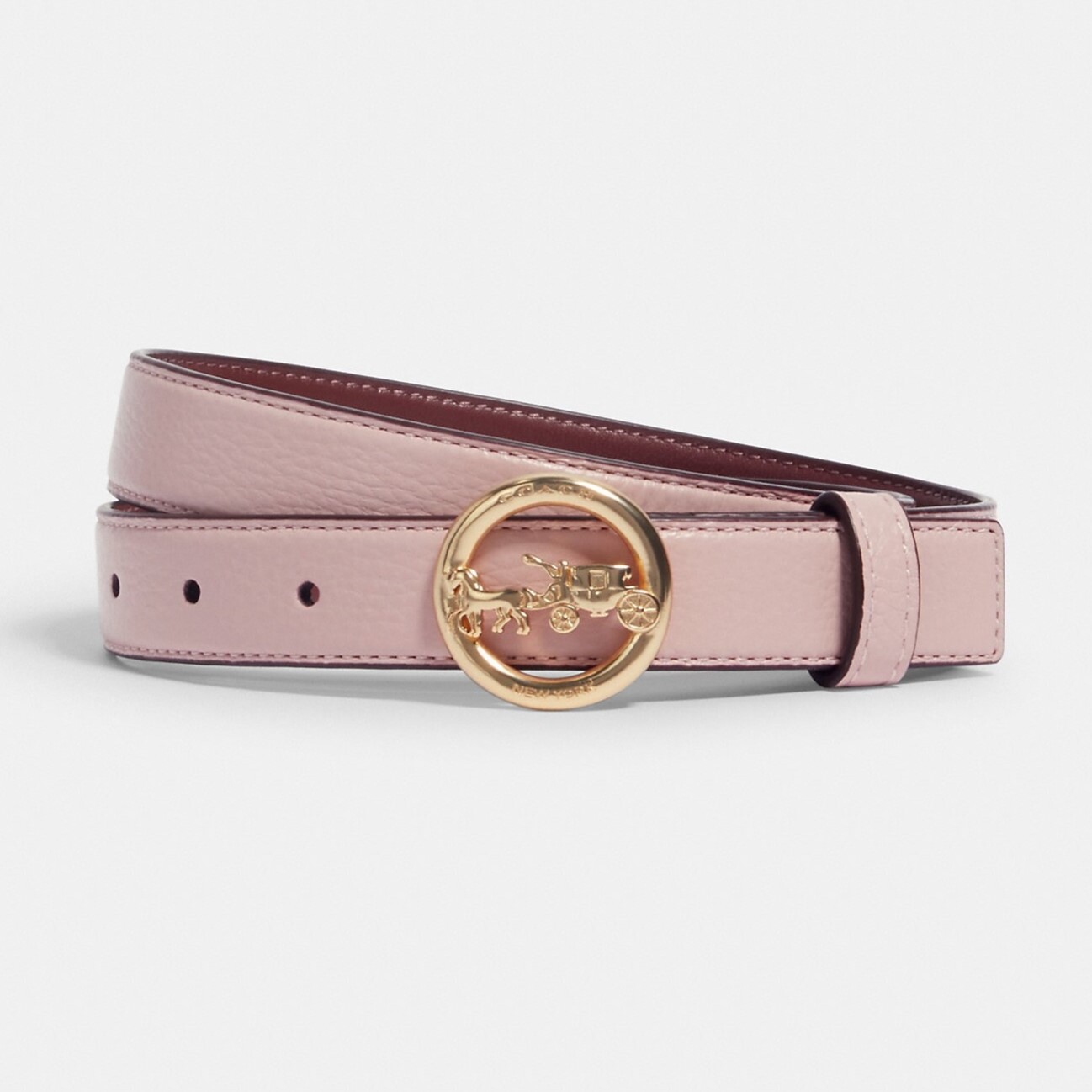 THẮT LƯNG NỮ COACH HORSE AND CARRIAGE BLOSSOM REFINED PEBBLE LEATHER AND REFINED CALF LEATHER BUCKLE BELT F78181 1