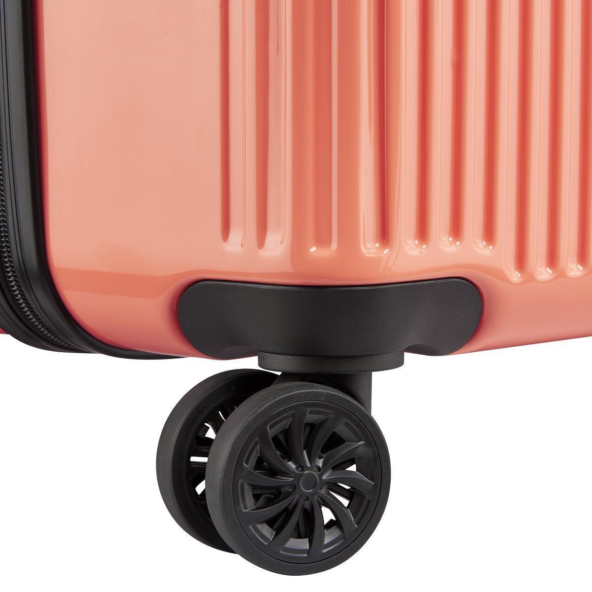 VALI DELSEY PARIS LARGE TRUNK OPHELIE 4 DOUBLE WHEEL EXPANDABLE TROLLEY CORAL PINK SUITCASE 2