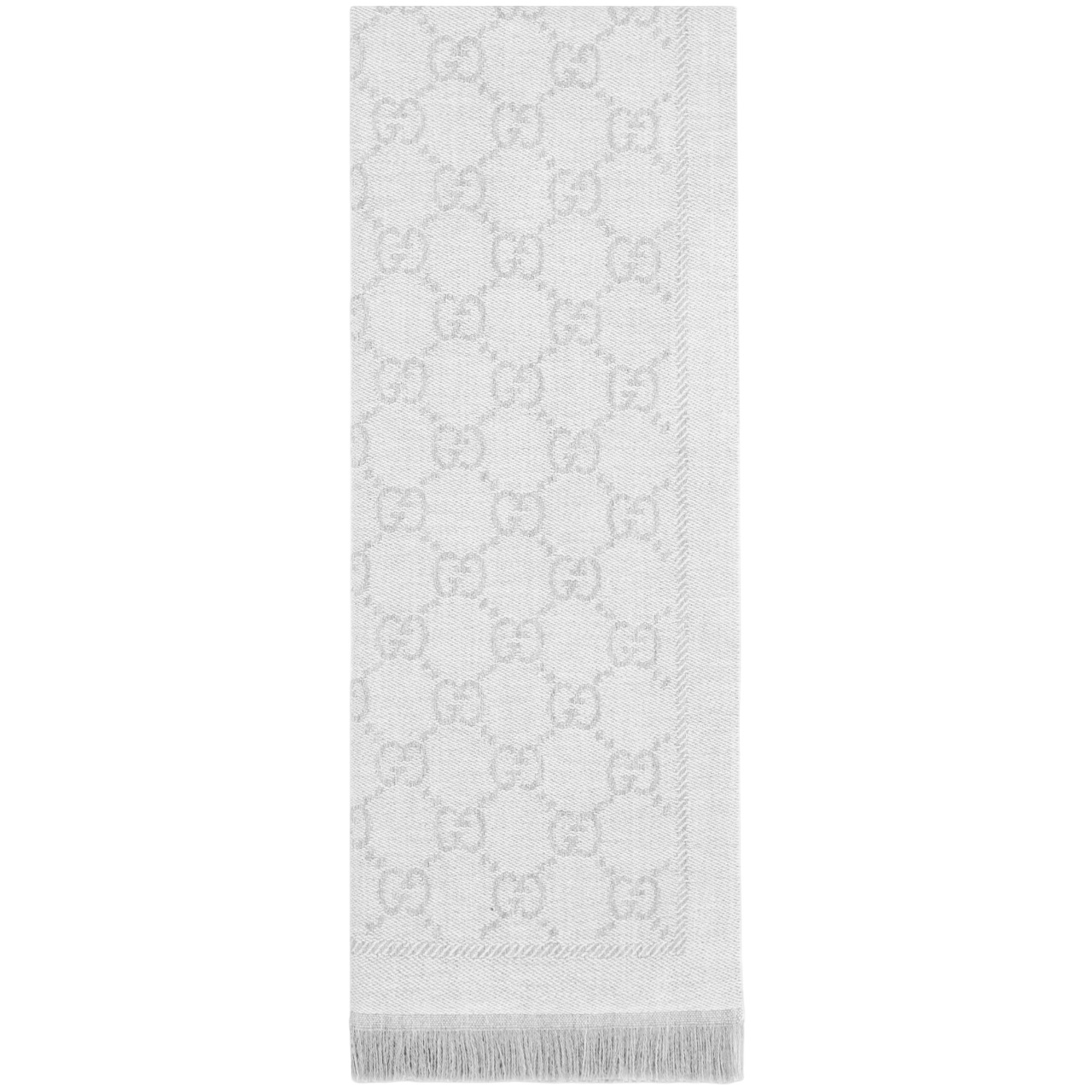 Khăn Choàng Cổ Gucci GG Jacquard Pattern Knitted Scarf Scarves Stoles Shawls For Women Silver 3