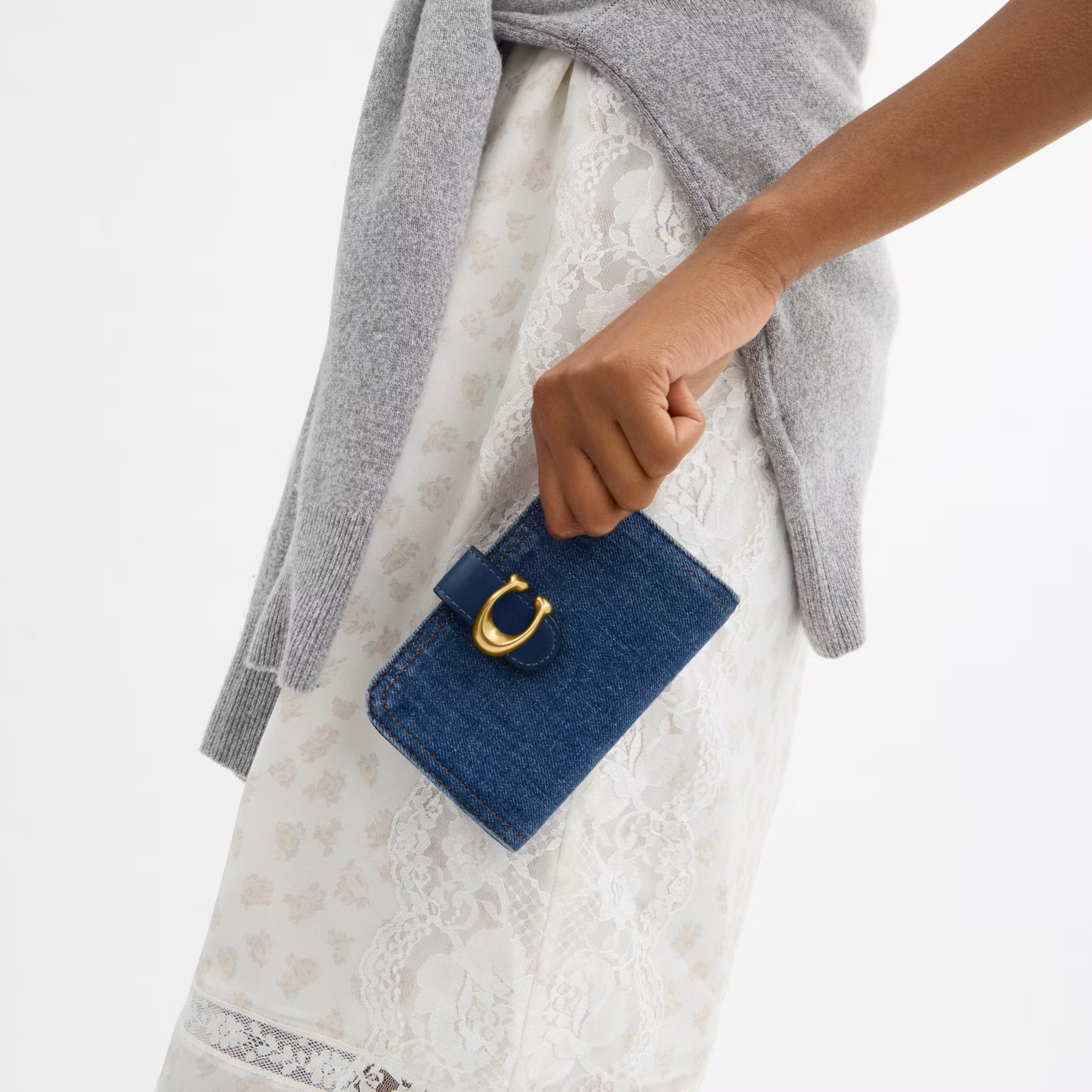 Ví Coach Tabby Wallet Denim and Refined Calf Leather Deep Blue 2