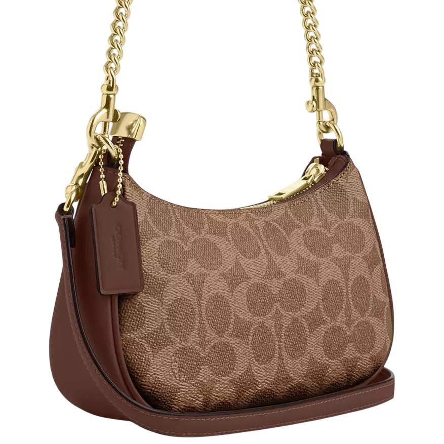Túi Coach Teri Mini Crossbody Bag In Signature Canvas Brown CW323 2