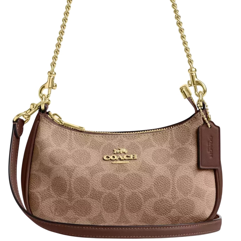 Túi Coach Teri Mini Crossbody Bag In Signature Canvas Brown CW323 6