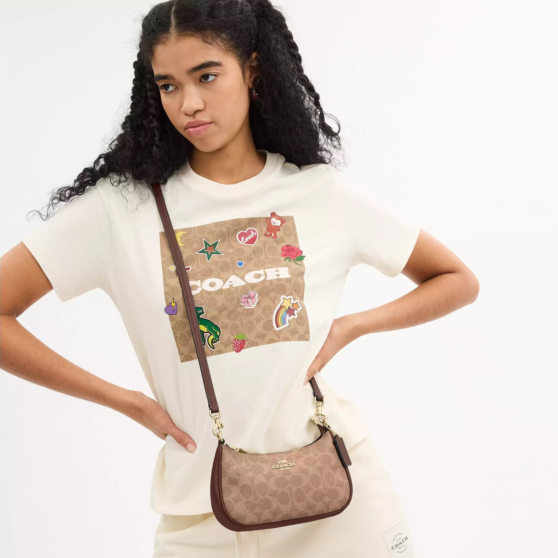 Túi Coach Teri Mini Crossbody Bag In Signature Canvas Brown CW323 8