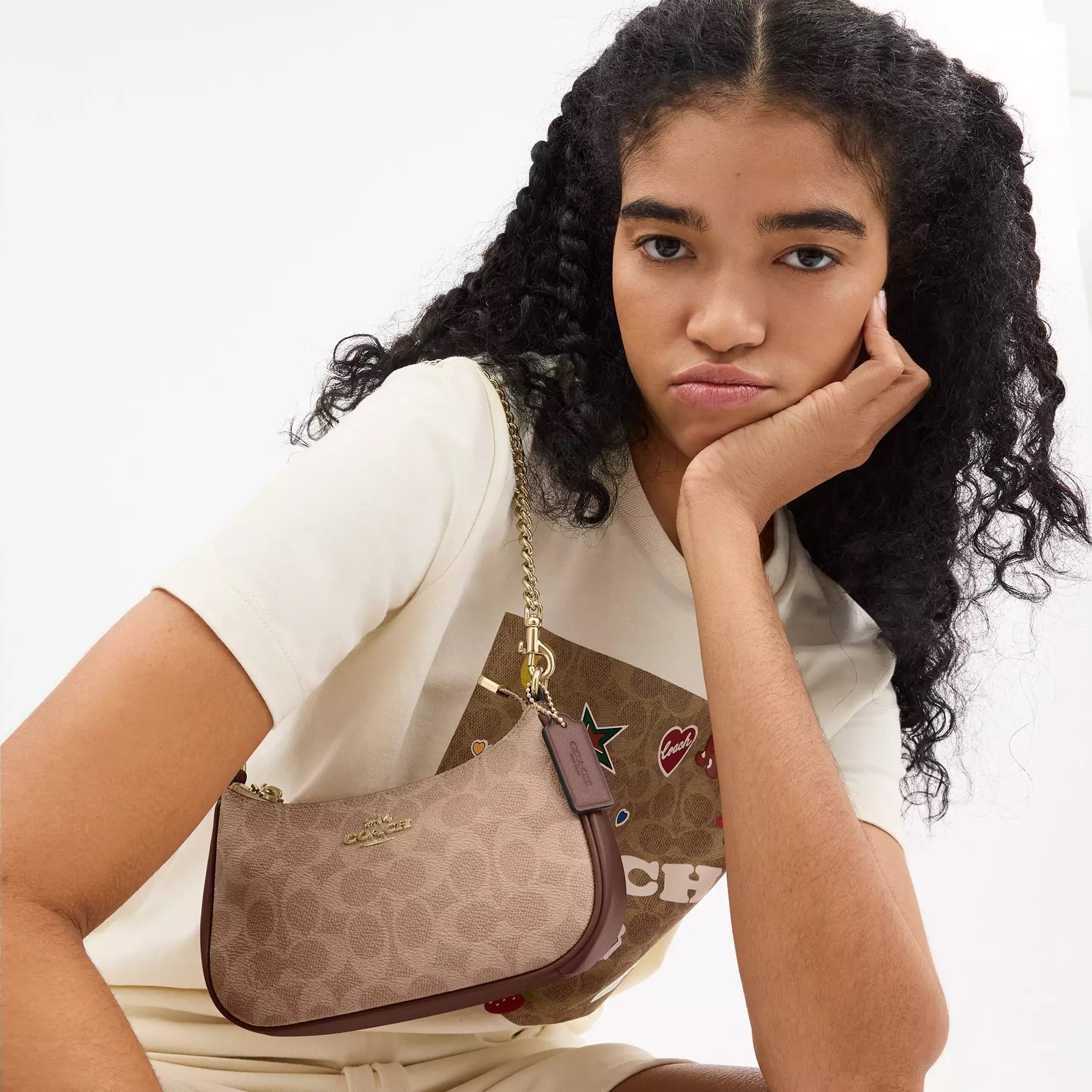 Túi Coach Teri Mini Crossbody Bag In Signature Canvas Brown CW323 9