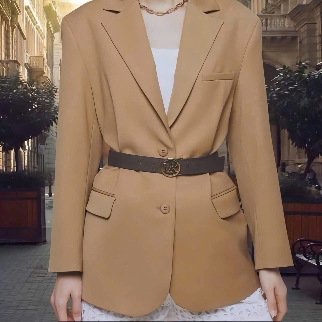 Dây nịt Michael Kors Round Logo Reversible Signature Logo Belt 4