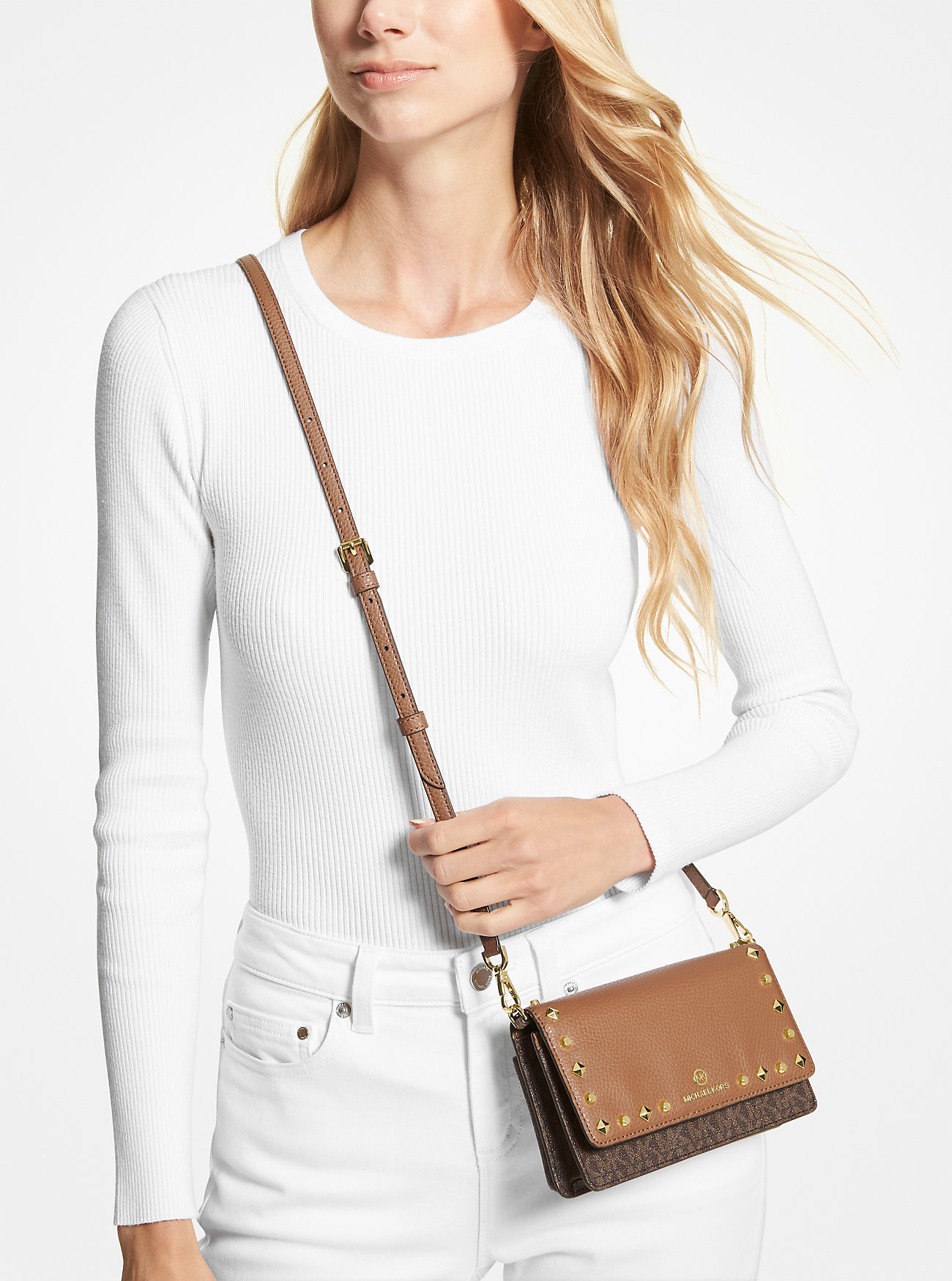 Túi Michael Kors Jet Set Small Crossbody Bag For Smartphone With Buttons and Logo 32H1GT9C5B 1