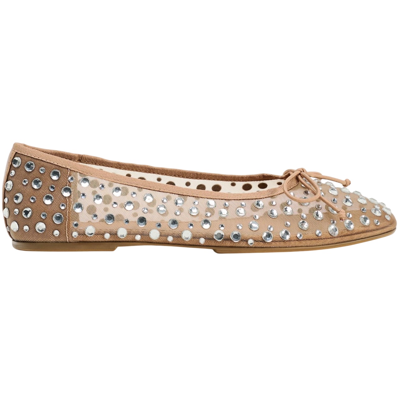 Giày Zara Mesh Ballet Flats With Rhinestones 4