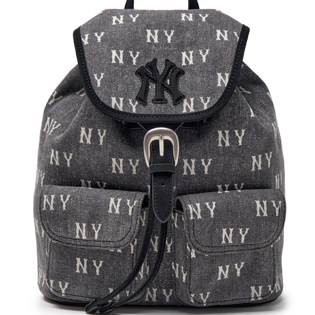 Balo MLB Classic Monogram Vintage Denim Backpack New York Yankees Grey 3ABKM065N-50CGS 2