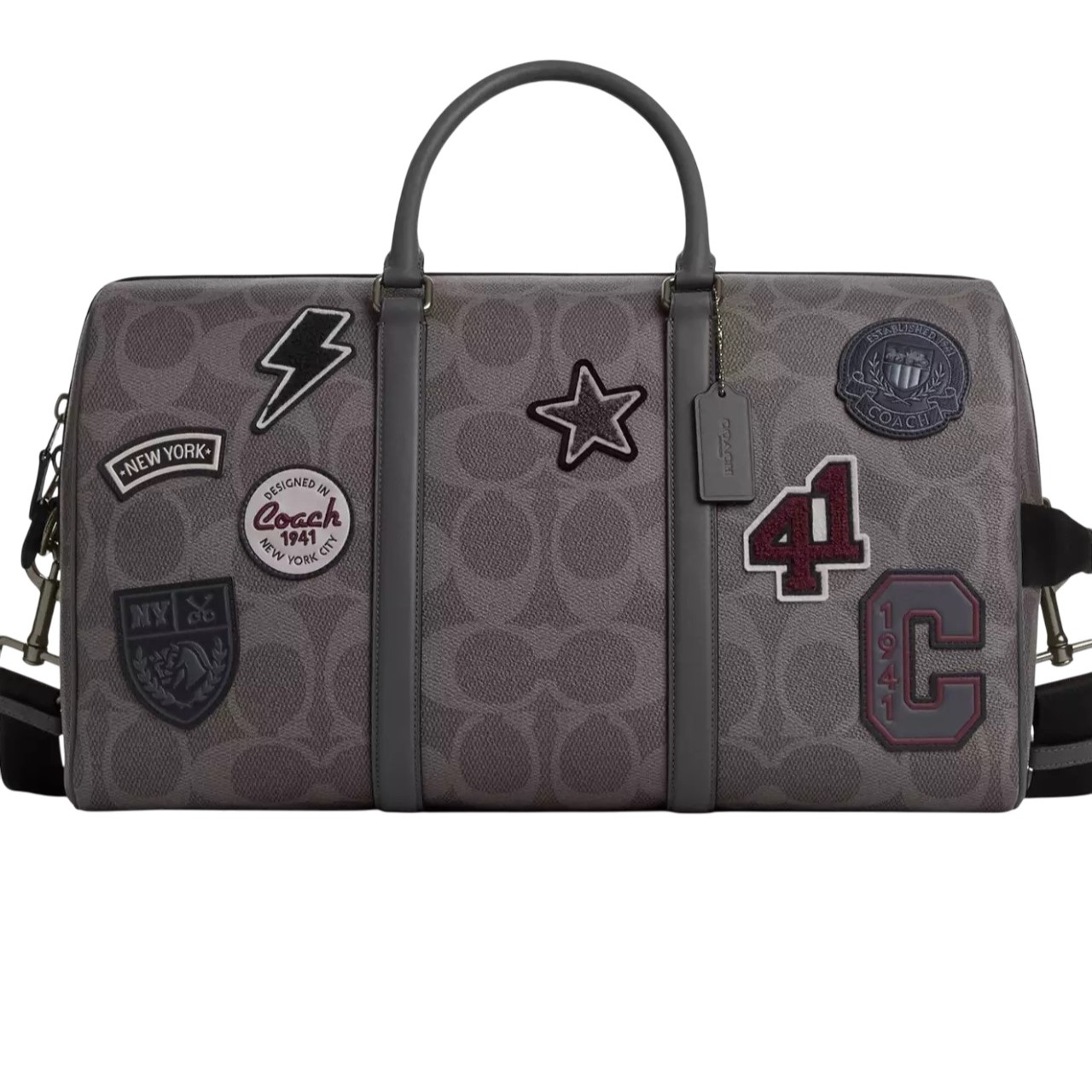Túi Coach Venturer Bag In Maxi Signature Canvas With Patches Grey Multi CCG42 5