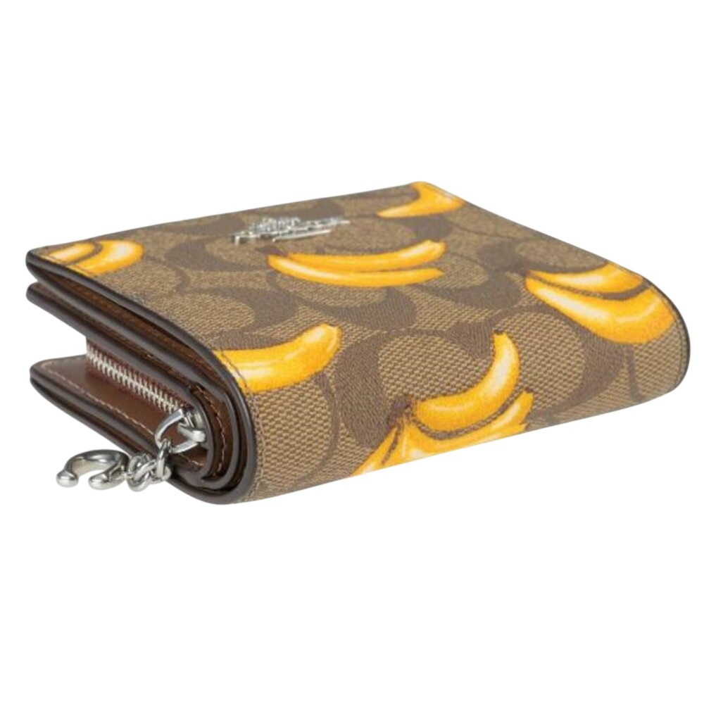Ví ngắn Coach Snap Wallet Signature Canvas Banana Print CR942 1