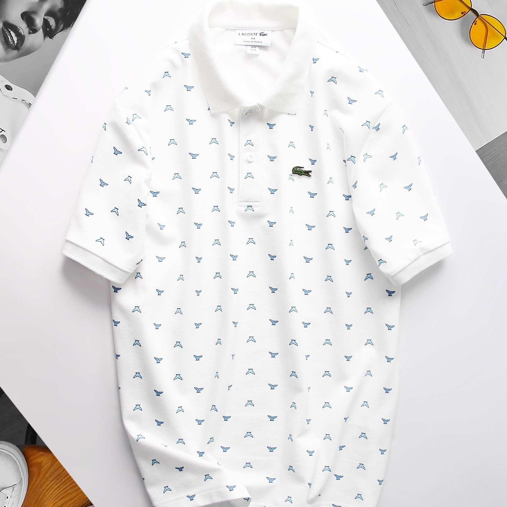 ÁO THUN NAM LACOSTE POLO LC WHALE TALE PAINTED 8