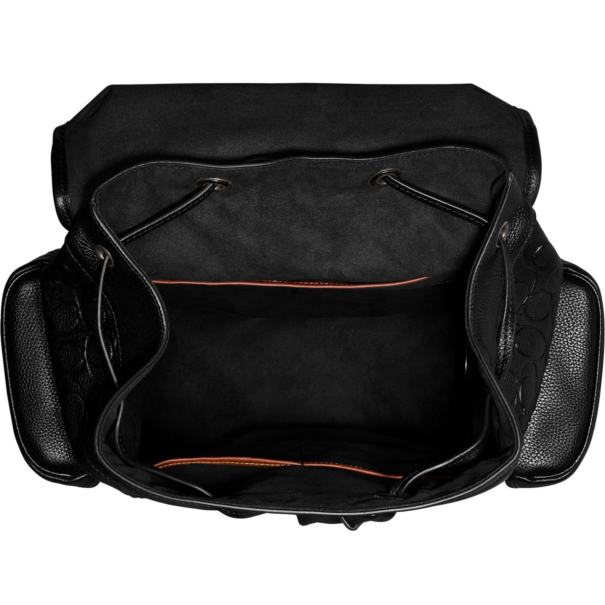 Balo Coach Hitch Backpack In Signature Leather Black CH767 1