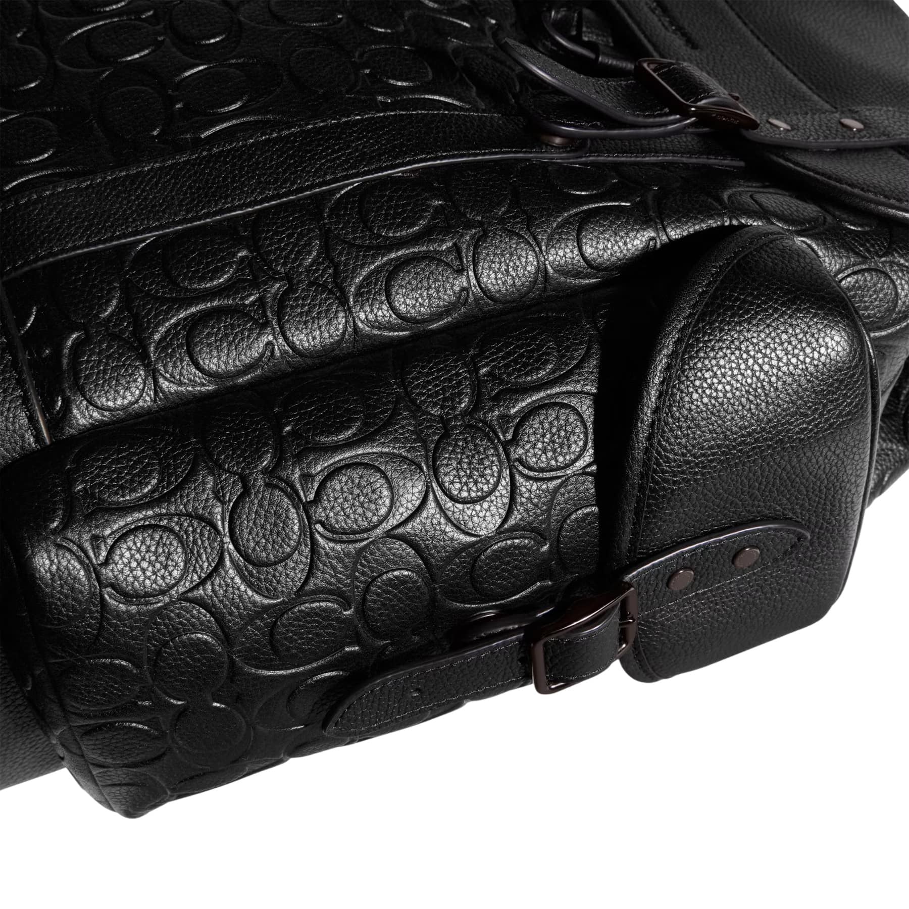 Balo Coach Hitch Backpack In Signature Leather Black CH767 5
