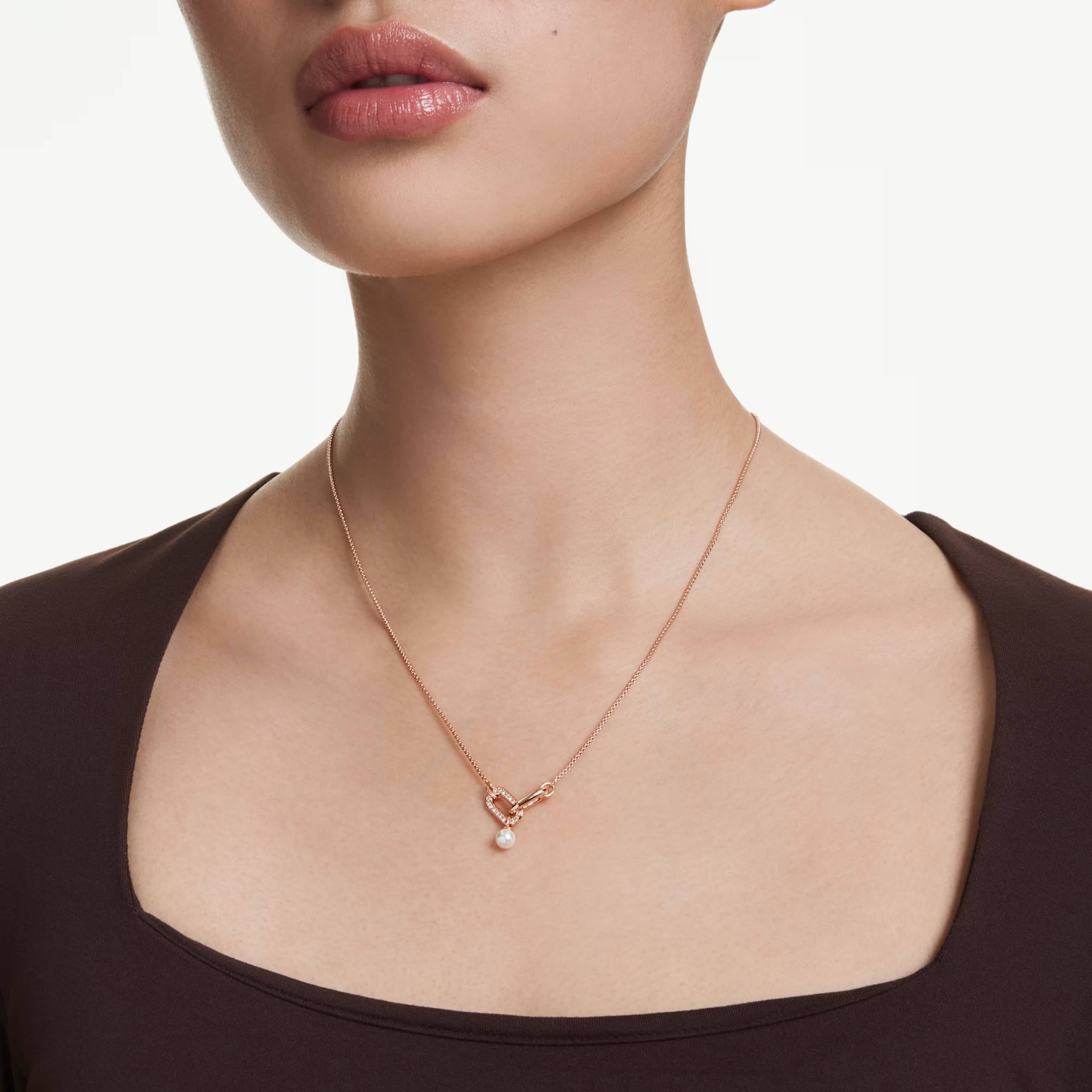 Dây chuyền Swarovski Constella Pendant Crystal Pearl Round Cut White Rose Gold-tone Plated 5728589 2
