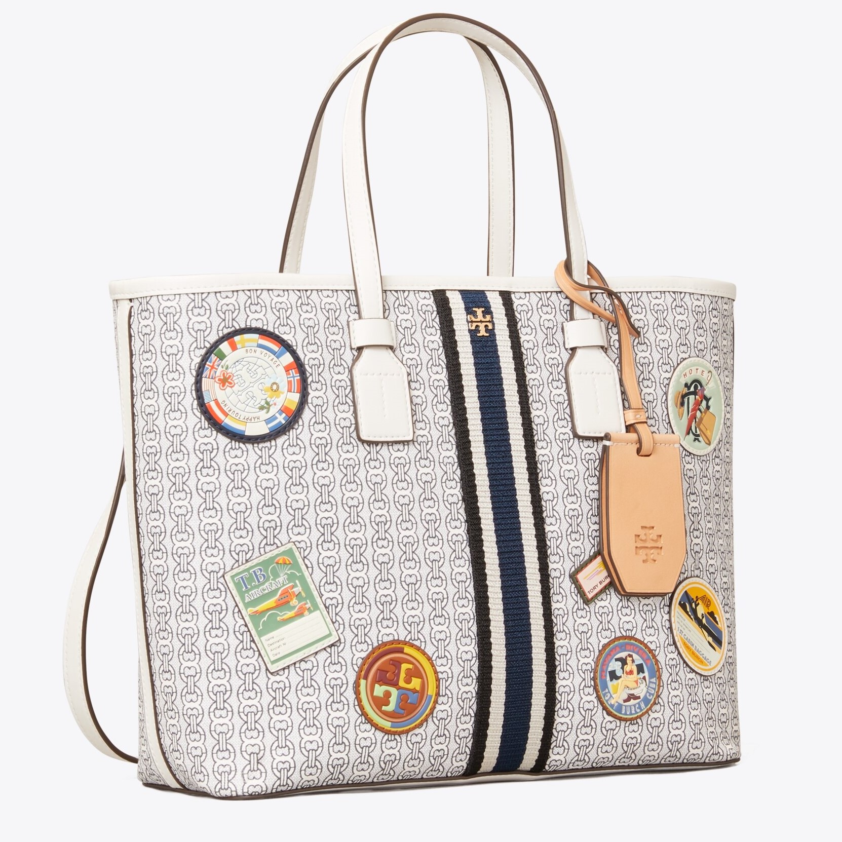 TÚI TORY BURCH GEMINI LINK CANVAS PATCHES SMALL TOTE 4