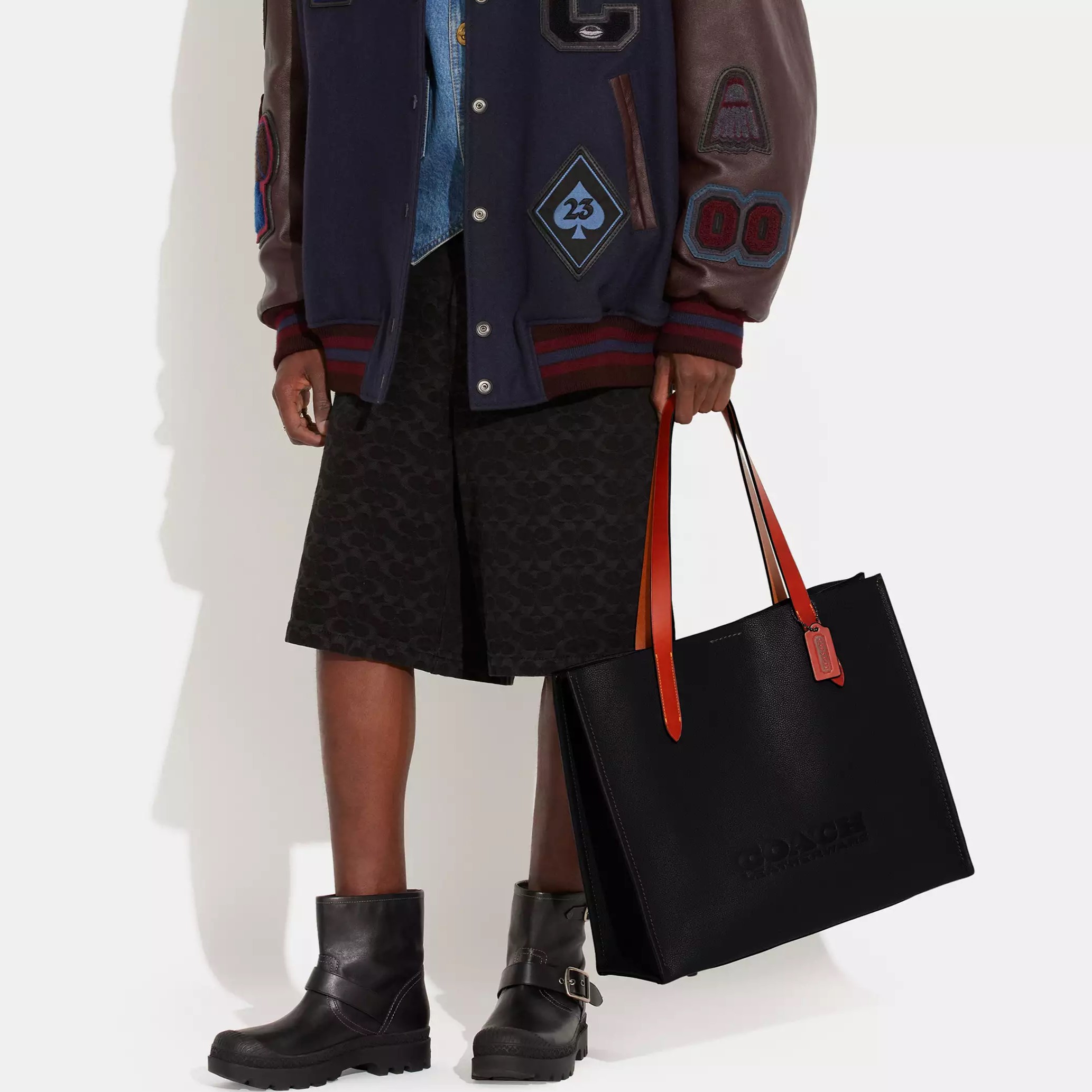 TÚI XÁCH NỮ COACH RELAY TOTE BAG 41 BLACK POLISHED PEBBLE LEATHER CH756 8