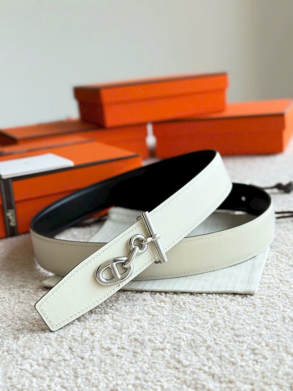 Thắt lưng Hermes Yachting Belt Buckle Reversible Leather Strap 32 mm 3