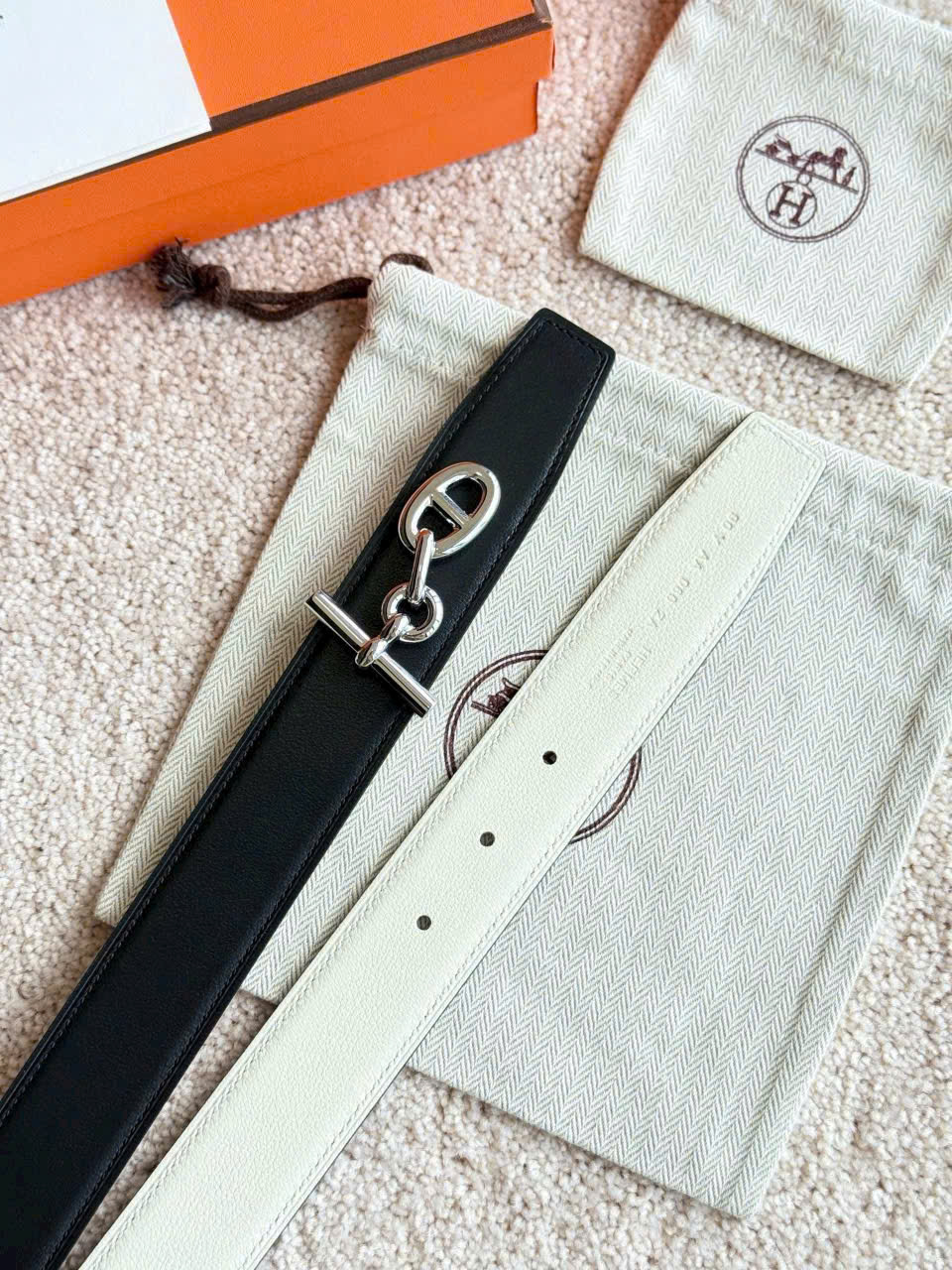 Thắt lưng Hermes Yachting Belt Buckle Reversible Leather Strap 32 mm 5