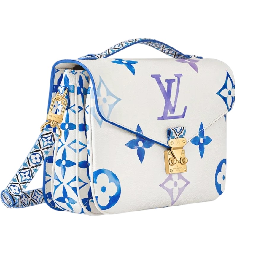 Túi Louis Vuitton White Monogram Giant By The Pool Pochette Metis Blue 1