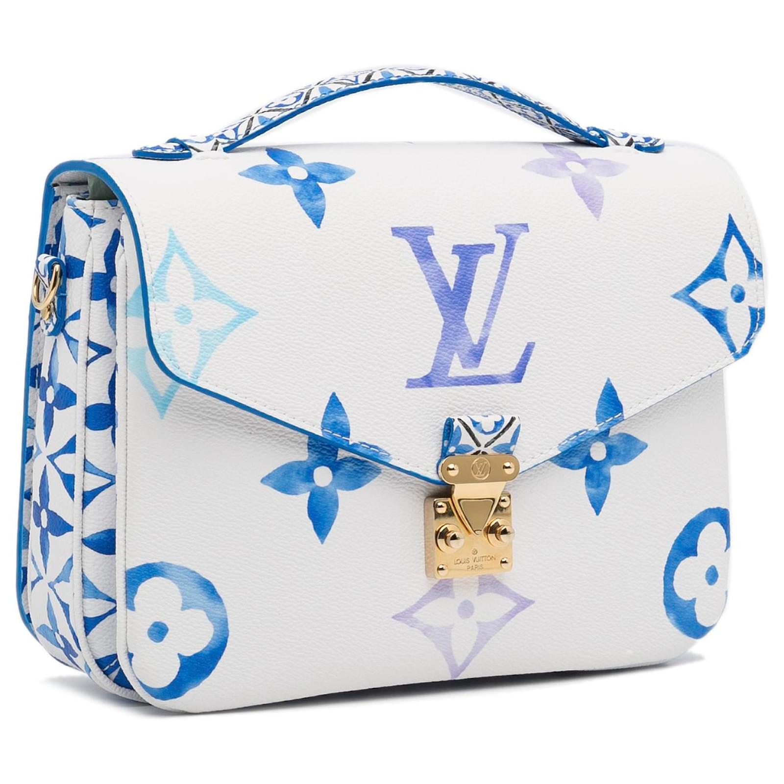 Túi Louis Vuitton White Monogram Giant By The Pool Pochette Metis Blue 2